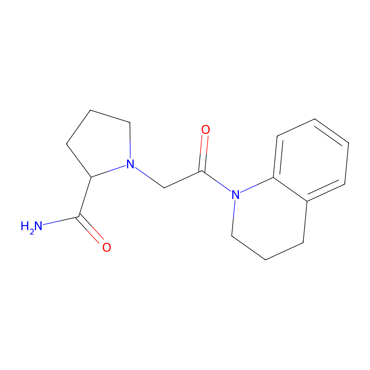 1-[2-Oxo-2-(1,2,3,4-tetrahydroquinolin-1-yl)ethyl]pyrrolidine-2-carboxamide molecular structure, CAS 2741895-88-3