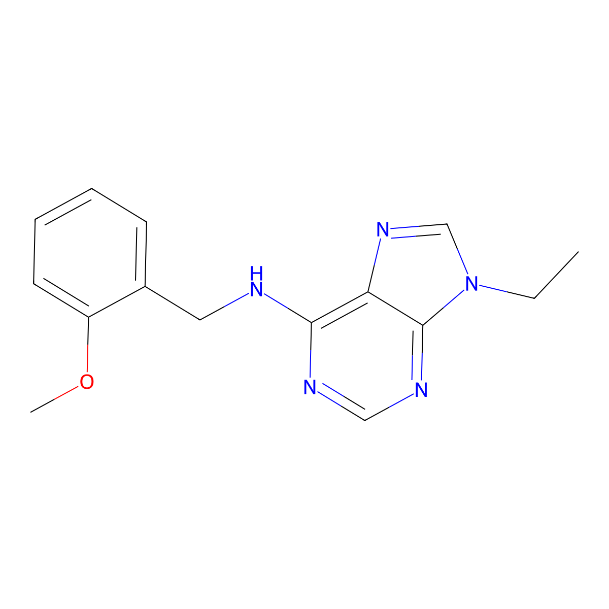 9-Ethyl-6-(2-methoxyphenyl)methylamino-9h-purine molecular structure, CAS 2741896-02-4