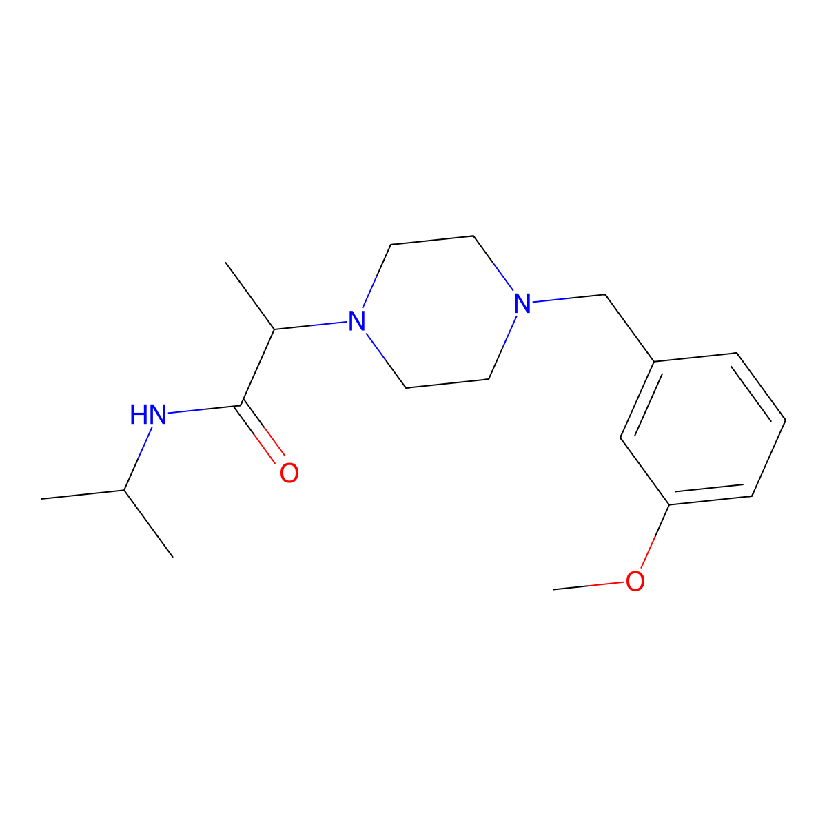 2-{4-[(3-methoxyphenyl)methyl]piperazin-1-yl}-N-(propan-2-yl)propanamide molecular structure, CAS 2741896-04-6