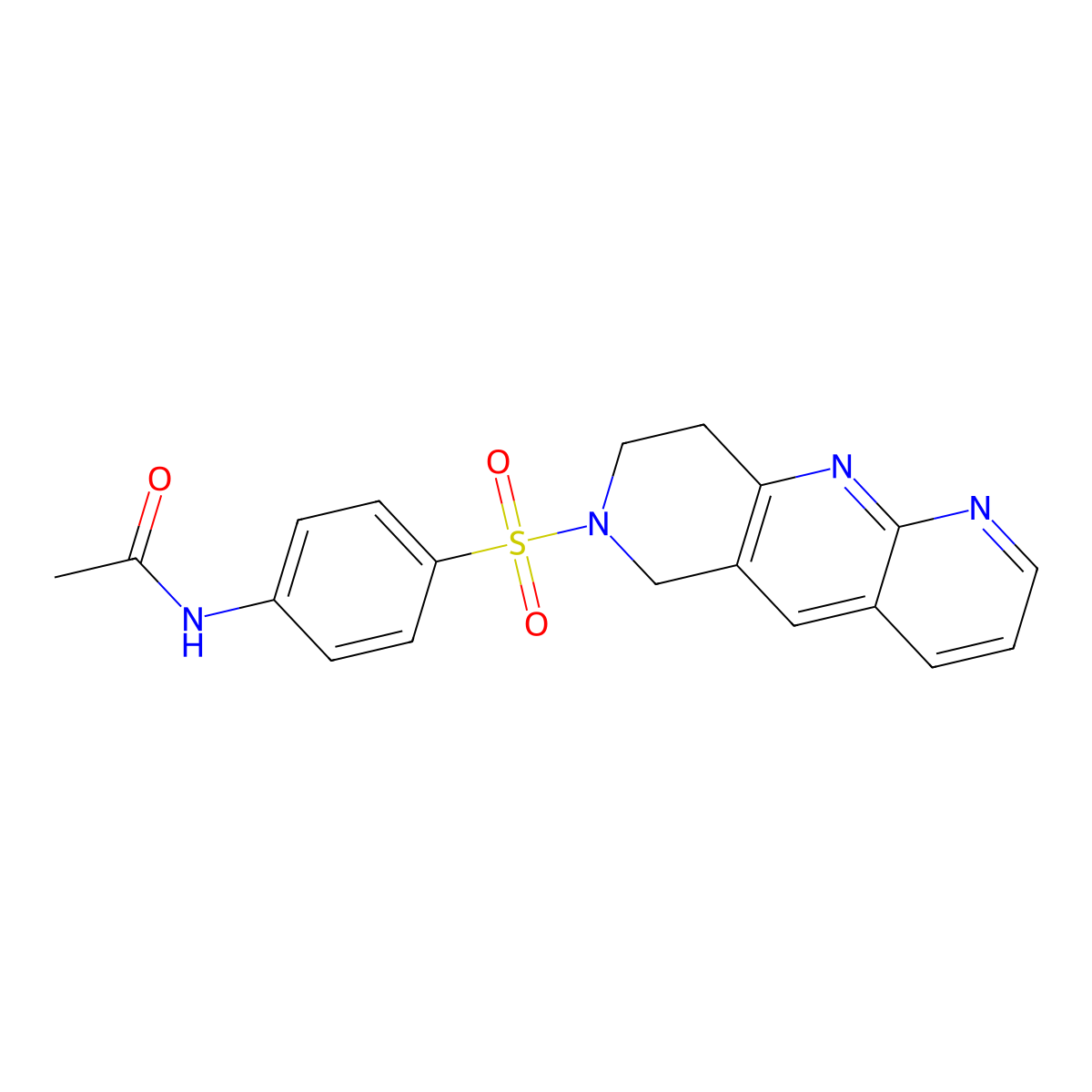 N-(4-{6H,7H,8H,9H-pyrido[2,3-b]1,6-naphthyridine-7-sulfonyl}phenyl)acetamide molecular structure, CAS 2741896-07-9