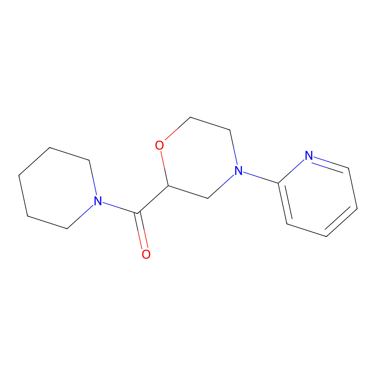 2-(Piperidine-1-carbonyl)-4-(pyridin-2-yl)morpholine molecular structure, CAS 2741896-23-9