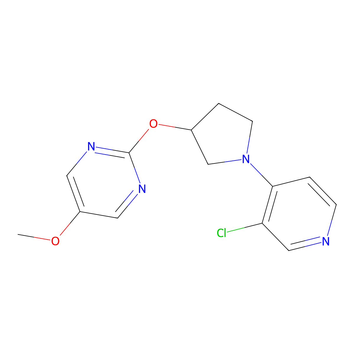 2-{[1-(3-Chloropyridin-4-yl)pyrrolidin-3-yl]oxy}-5-methoxypyrimidine molecular structure, CAS 2741896-29-5