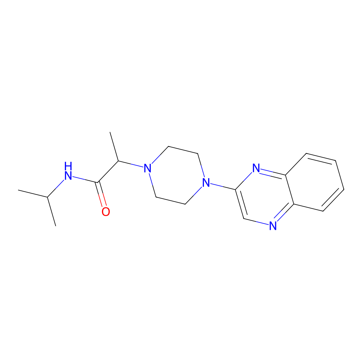 N-(propan-2-yl)-2-[4-(quinoxalin-2-yl)piperazin-1-yl]propanamide molecular structure, CAS 2741896-33-1