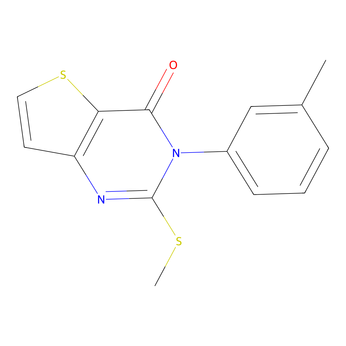 3-(3-methylphenyl)-2-(methylsulfanyl)-3H,4H-thieno[3,2-d]pyrimidin-4-one molecular structure, CAS 2741896-40-0