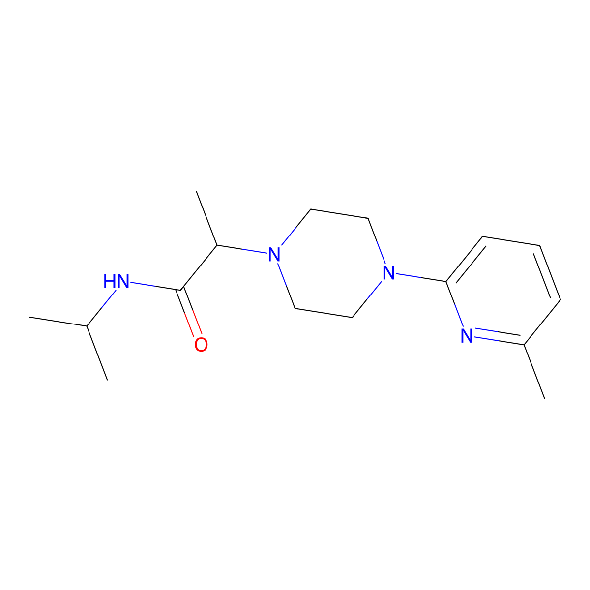 2-[4-(6-methylpyridin-2-yl)piperazin-1-yl]-N-(propan-2-yl)propanamide molecular structure, CAS 2741896-43-3