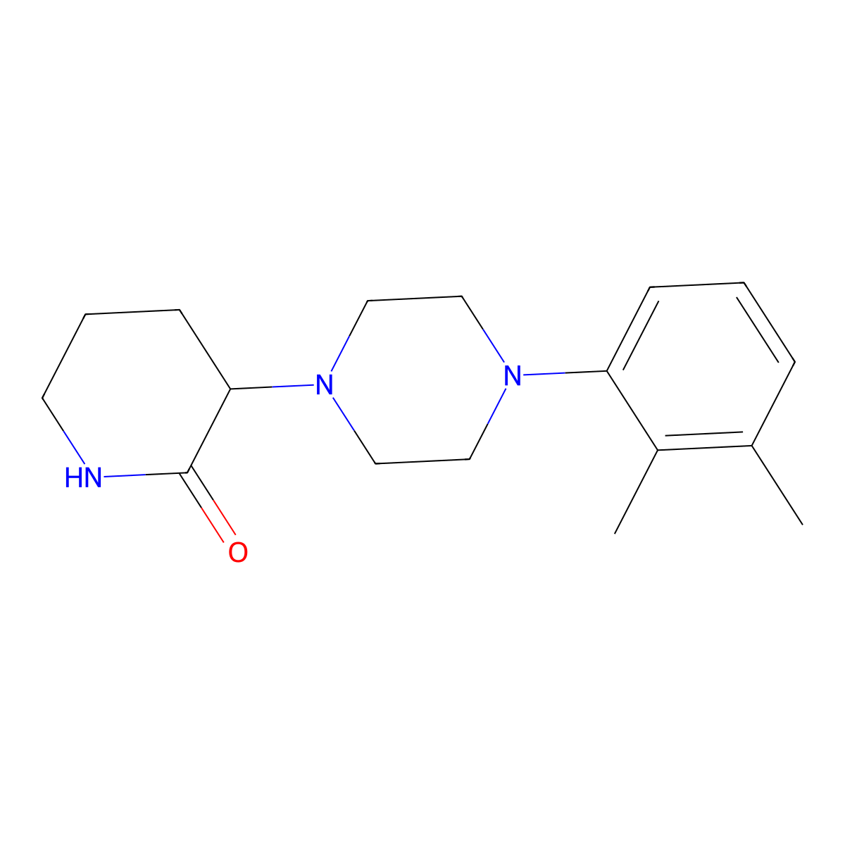 3-[4-(2,3-Dimethylphenyl)piperazin-1-yl]piperidin-2-one molecular structure, CAS 2741896-49-9