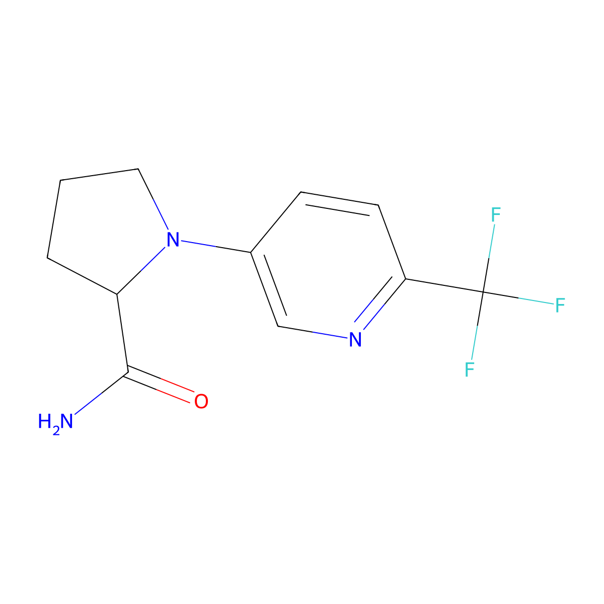 1-[6-(Trifluoromethyl)pyridin-3-yl]pyrrolidine-2-carboxamide molecular structure, CAS 2741896-52-4