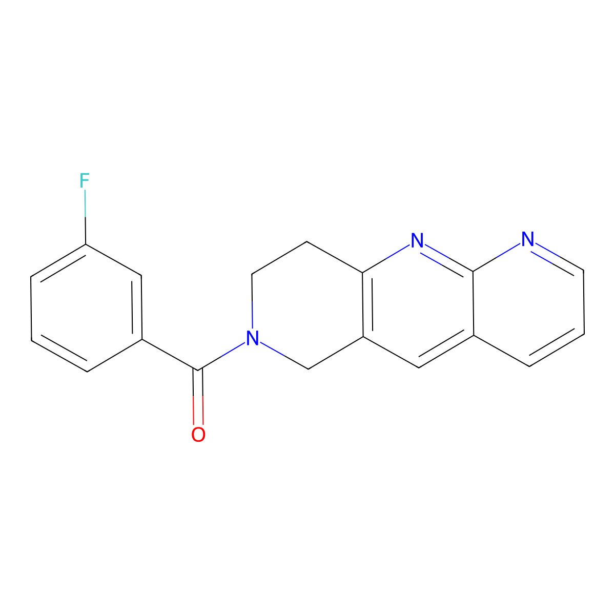 7-(3-fluorobenzoyl)-6H,7H,8H,9H-pyrido[2,3-b]1,6-naphthyridine molecular structure, CAS 2741896-55-7