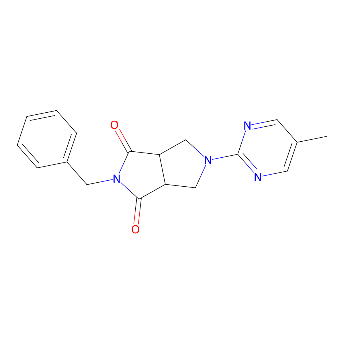 2-Benzyl-5-(5-methylpyrimidin-2-yl)-octahydropyrrolo[3,4-c]pyrrole-1,3-dione molecular structure, CAS 2741896-57-9