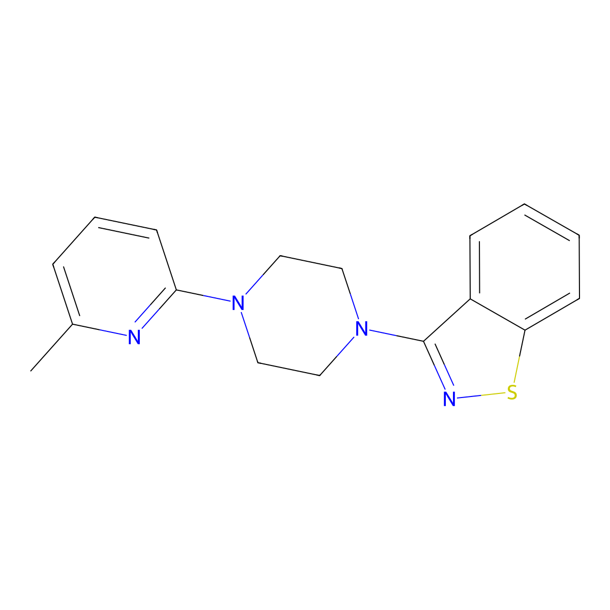 3-[4-(6-Methylpyridin-2-yl)piperazin-1-yl]-1,2-benzothiazole molecular structure, CAS 2741896-64-8