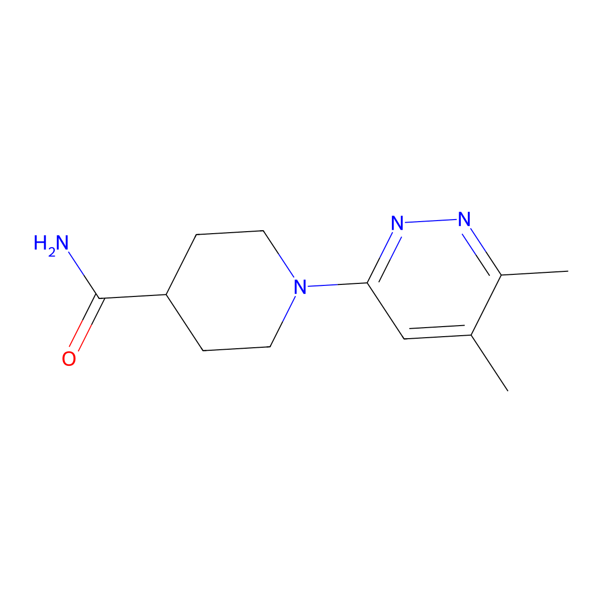 1-(5,6-Dimethylpyridazin-3-yl)piperidine-4-carboxamide molecular structure, CAS 2741896-69-3