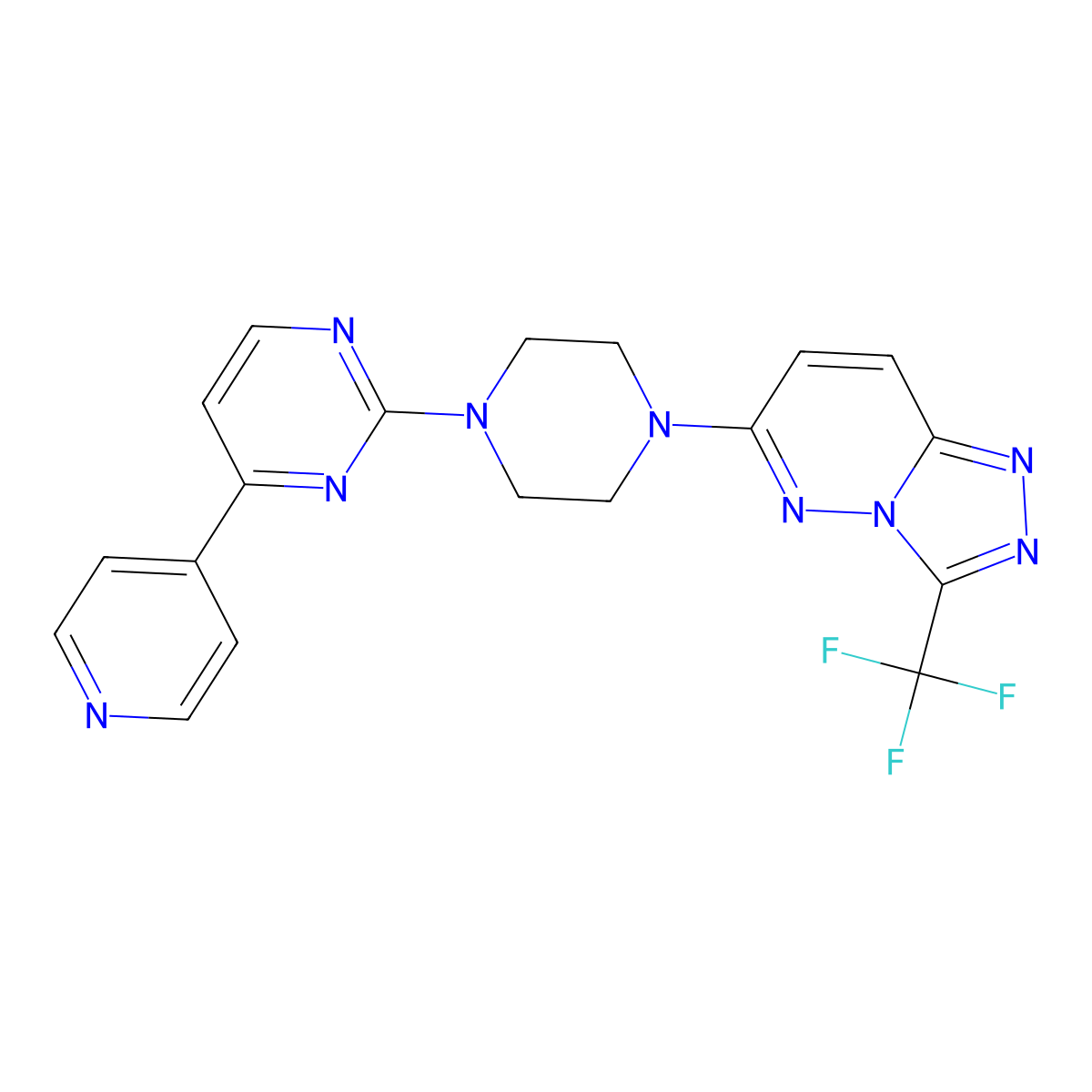 4-(Pyridin-4-yl)-2-{4-[3-(trifluoromethyl)-[1,2,4]triazolo[4,3-b]pyridazin-6-yl]piperazin-1-yl}pyrimidine molecular structure, CAS 2741896-81-9