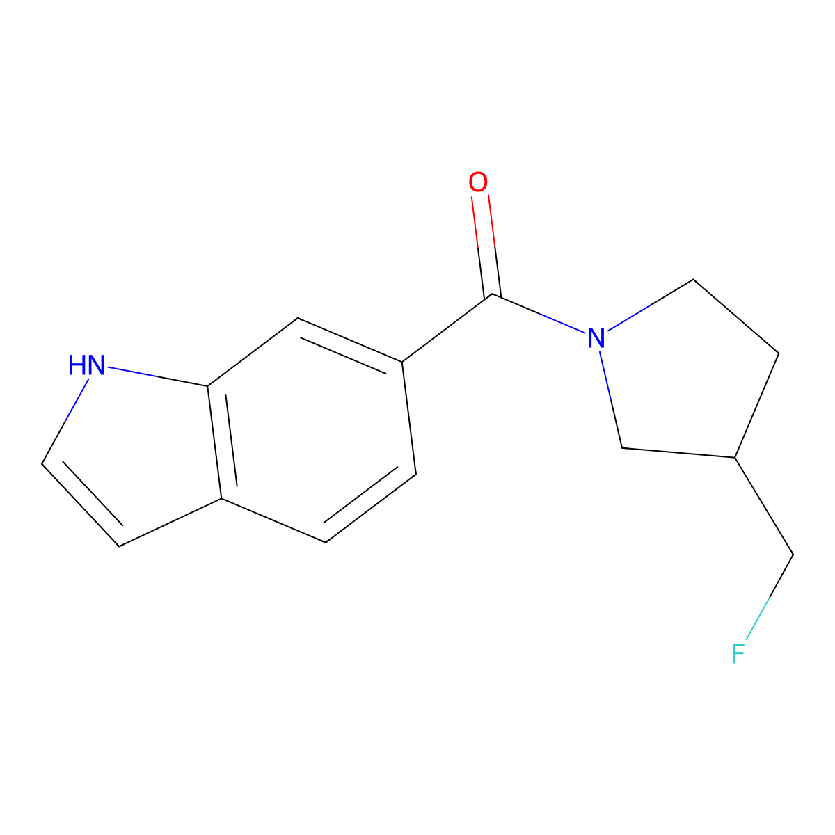6-[3-(fluoromethyl)pyrrolidine-1-carbonyl]-1H-indole molecular structure, CAS 2741896-82-0