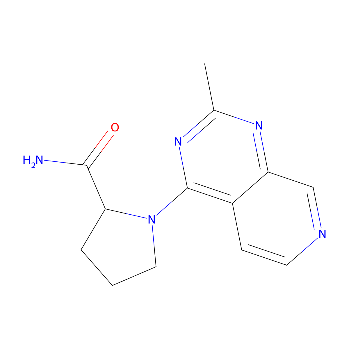 1-{2-Methylpyrido[3,4-d]pyrimidin-4-yl}pyrrolidine-2-carboxamide molecular structure, CAS 2741896-85-3