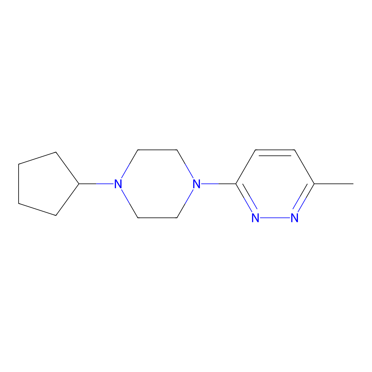 3-(4-Cyclopentylpiperazin-1-yl)-6-methylpyridazine molecular structure, CAS 2741896-88-6