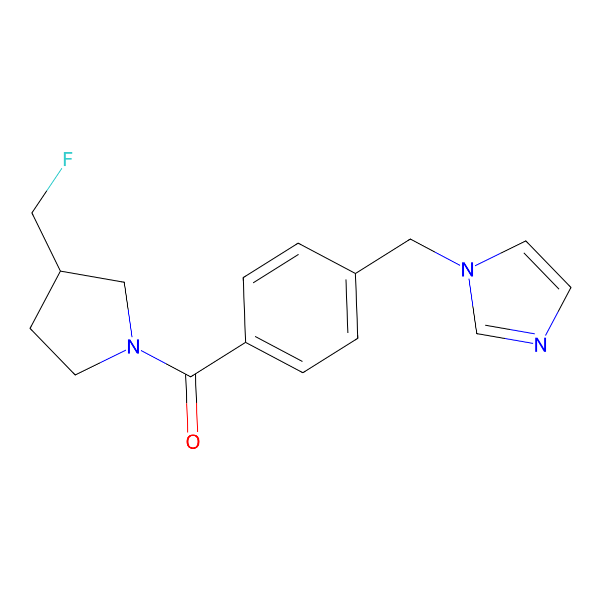 1-({4-[3-(fluoromethyl)pyrrolidine-1-carbonyl]phenyl}methyl)-1H-imidazole molecular structure, CAS 2741896-89-7
