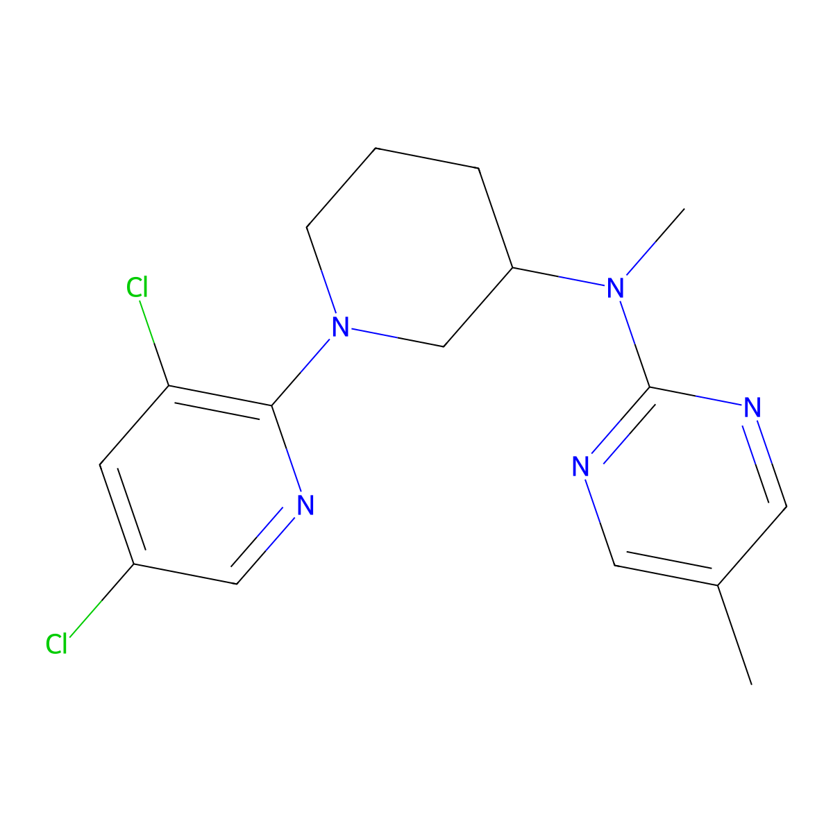 N-[1-(3,5-dichloropyridin-2-yl)piperidin-3-yl]-N,5-dimethylpyrimidin-2-amine molecular structure, CAS 2741896-96-6