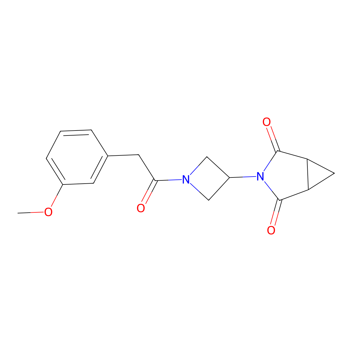 3-(1-(2-(3-Methoxyphenyl)acetyl)azetidin-3-yl)-3-azabicyclo[3.1.0]hexane-2,4-dione molecular structure, CAS 2741897-00-5