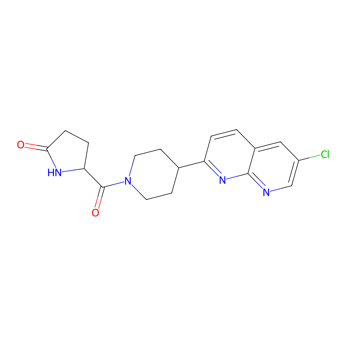 5-[4-(6-Chloro-1,8-naphthyridin-2-yl)piperidine-1-carbonyl]pyrrolidin-2-one molecular structure, CAS 2741897-05-0