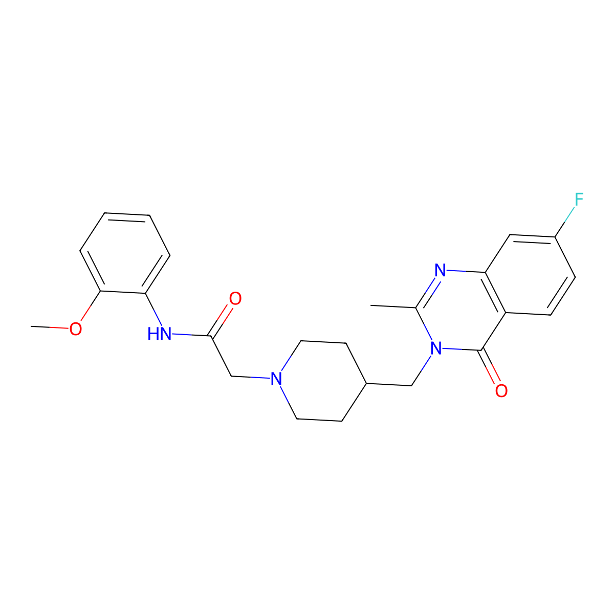2-{4-[(7-fluoro-2-methyl-4-oxo-3,4-dihydroquinazolin-3-yl)methyl]piperidin-1-yl}-N-(2-methoxyphenyl)acetamide molecular structure, CAS 2741897-08-3