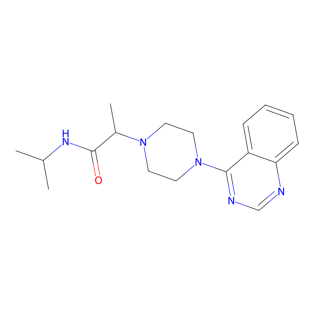 N-(propan-2-yl)-2-[4-(quinazolin-4-yl)piperazin-1-yl]propanamide molecular structure, CAS 2741897-17-4