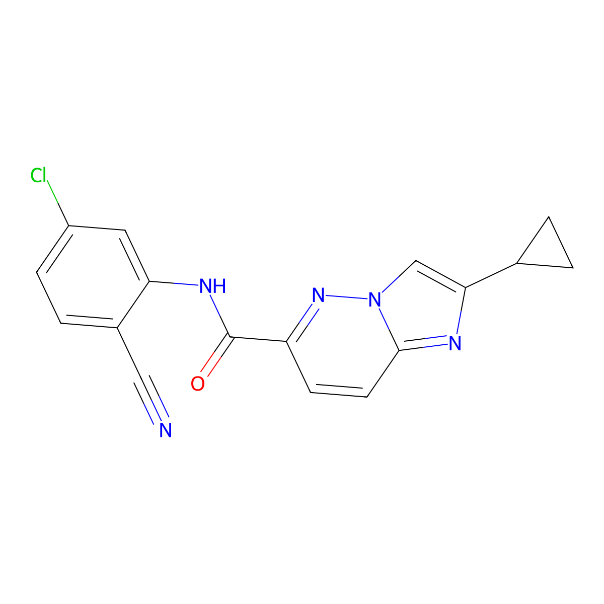 N-(5-chloro-2-cyanophenyl)-2-cyclopropylimidazo[1,2-b]pyridazine-6-carboxamide molecular structure, CAS 2741897-21-0