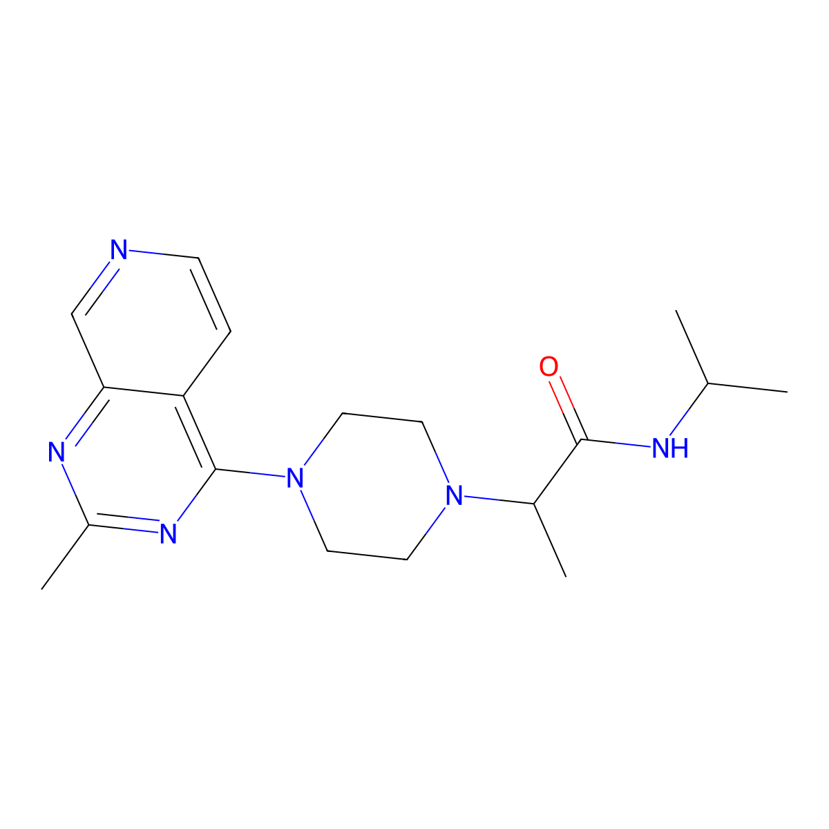 2-(4-{2-methylpyrido[3,4-d]pyrimidin-4-yl}piperazin-1-yl)-N-(propan-2-yl)propanamide molecular structure, CAS 2741897-22-1