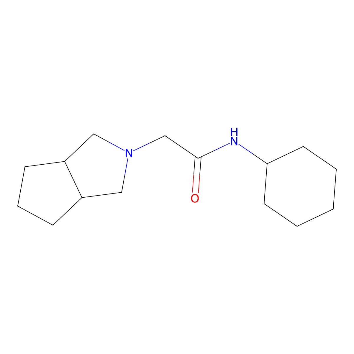 N-cyclohexyl-2-{octahydrocyclopenta[c]pyrrol-2-yl}acetamide molecular structure, CAS 2741897-33-4