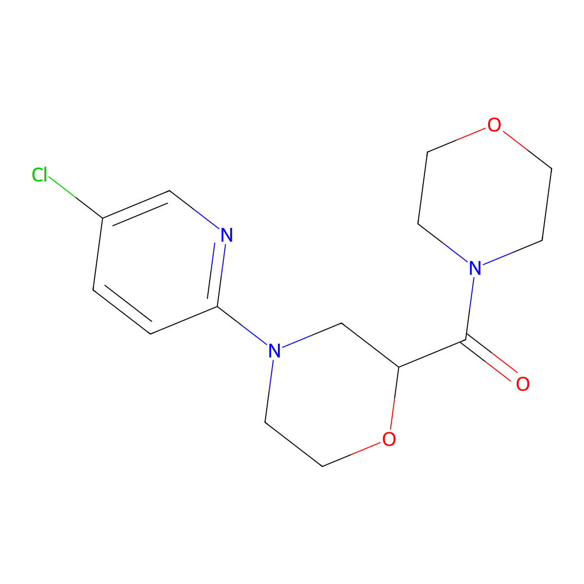 4-(5-Chloropyridin-2-yl)-2-(morpholine-4-carbonyl)morpholine molecular structure, CAS 2741897-34-5