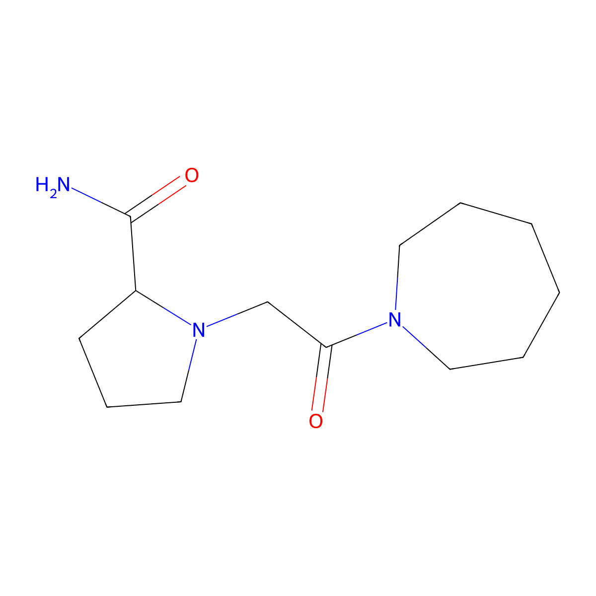 1-[2-(Azepan-1-yl)-2-oxoethyl]pyrrolidine-2-carboxamide molecular structure, CAS 2741897-44-7