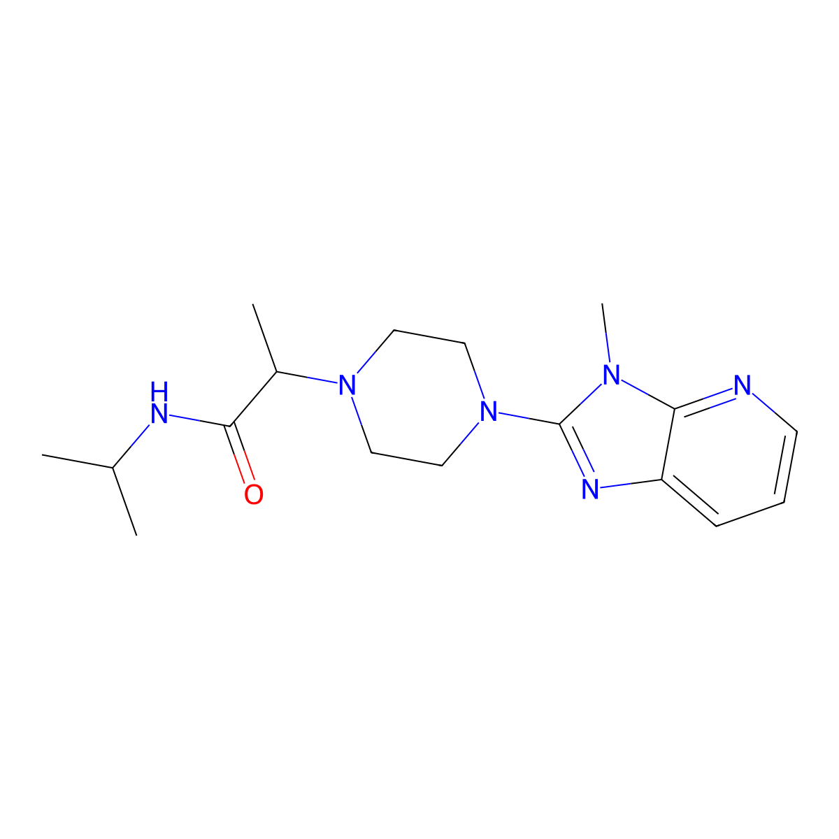 2-(4-{3-methyl-3H-imidazo[4,5-b]pyridin-2-yl}piperazin-1-yl)-N-(propan-2-yl)propanamide molecular structure, CAS 2741897-45-8