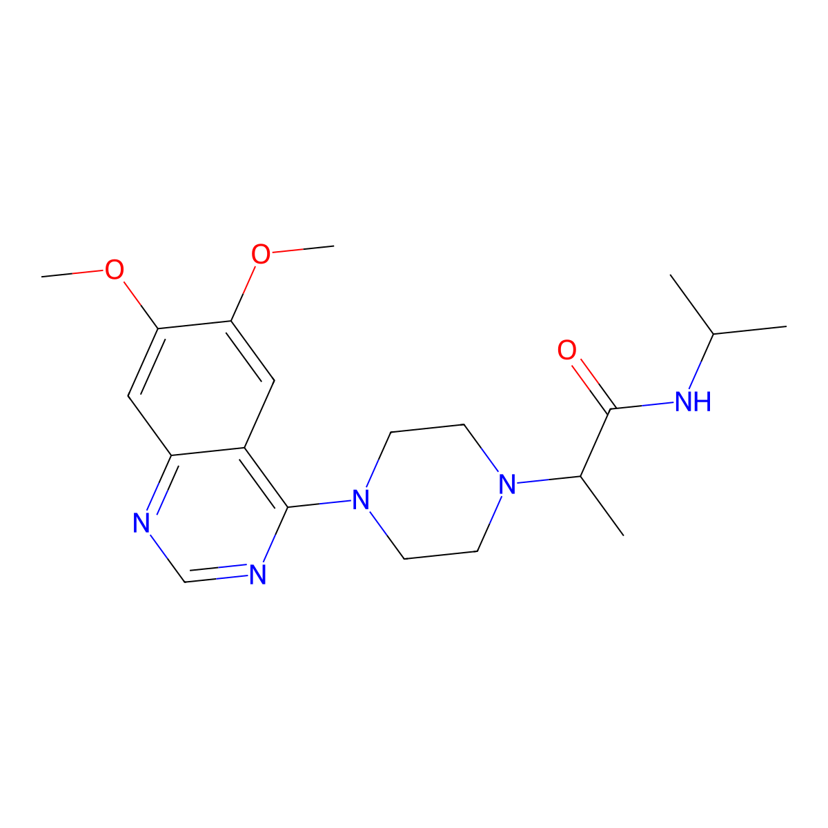 2-[4-(6,7-dimethoxyquinazolin-4-yl)piperazin-1-yl]-N-(propan-2-yl)propanamide molecular structure, CAS 2741897-59-4