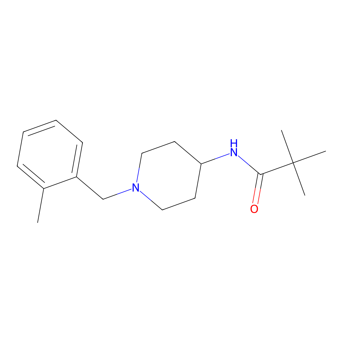 2,2-dimethyl-N-{1-[(2-methylphenyl)methyl]piperidin-4-yl}propanamide molecular structure, CAS 2741897-71-0