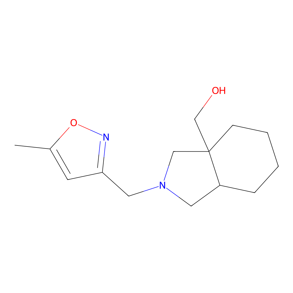 {2-[(5-methyl-1,2-oxazol-3-yl)methyl]-octahydro-1H-isoindol-3a-yl}methanol molecular structure, CAS 2741897-74-3