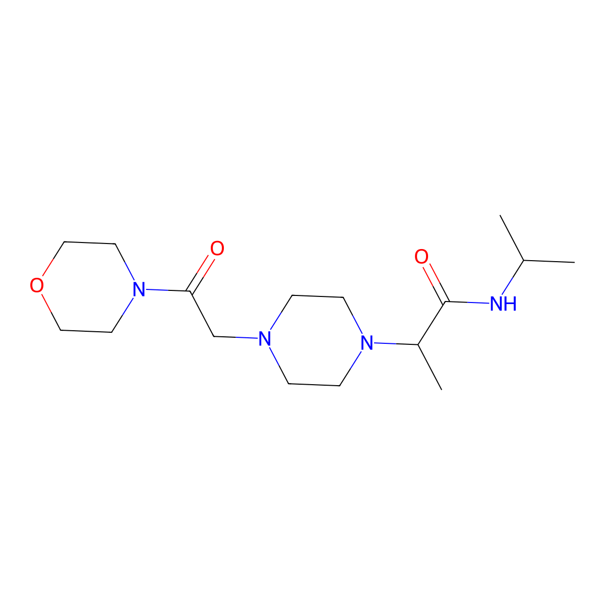 2-[4-(2-morpholin-4-yl-2-oxoethyl)piperazin-1-yl]-N-propan-2-ylpropanamide molecular structure, CAS 2741897-85-6