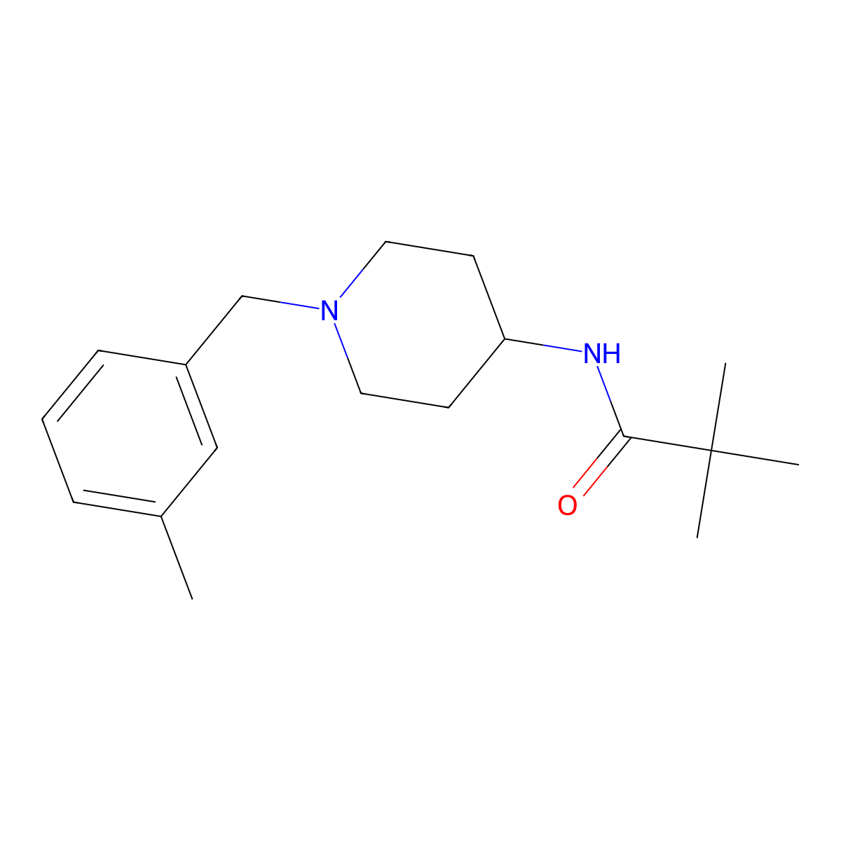 2,2-dimethyl-N-{1-[(3-methylphenyl)methyl]piperidin-4-yl}propanamide molecular structure, CAS 2741899-91-0