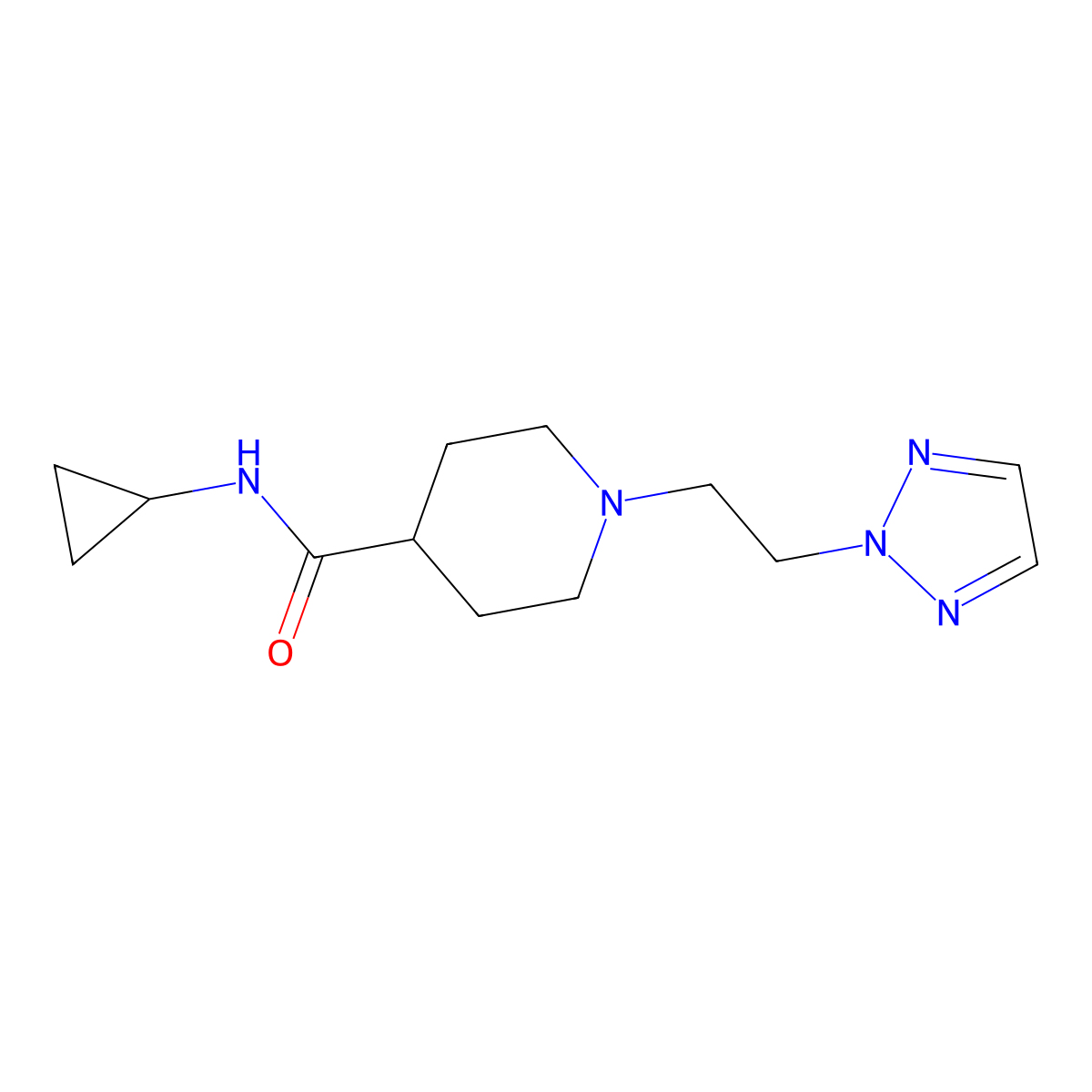 N-cyclopropyl-1-[2-(2H-1,2,3-triazol-2-yl)ethyl]piperidine-4-carboxamide molecular structure, CAS 2741900-01-4