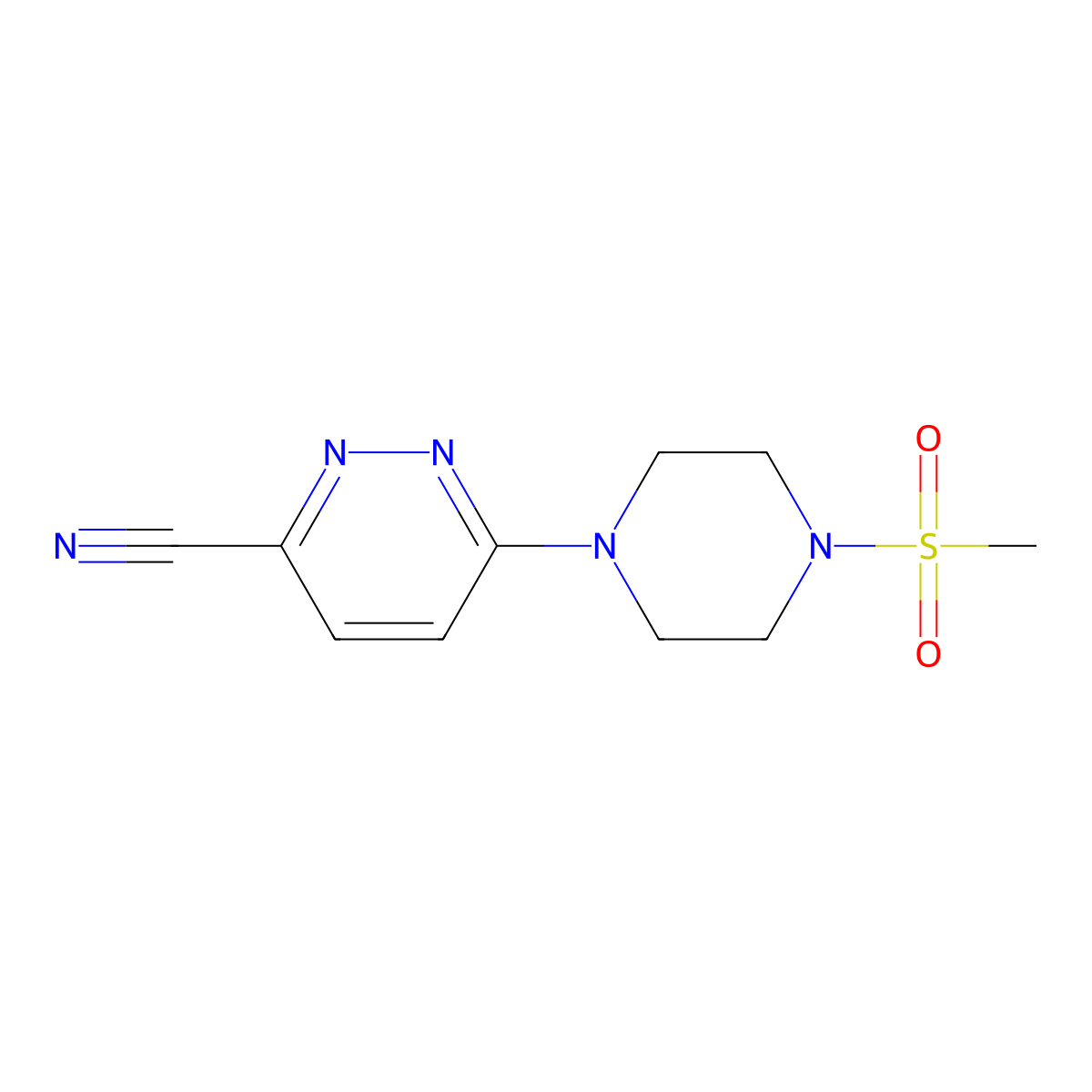6-(4-Methanesulfonylpiperazin-1-yl)pyridazine-3-carbonitrile molecular structure, CAS 2741900-14-9