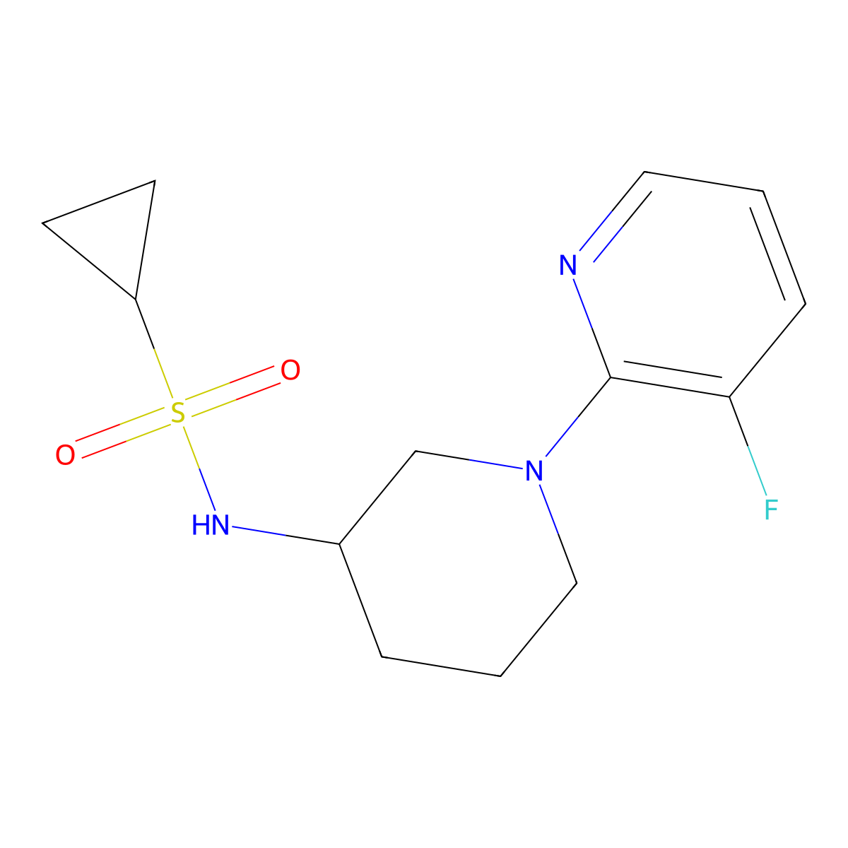 N-[1-(3-fluoropyridin-2-yl)piperidin-3-yl]cyclopropanesulfonamide molecular structure, CAS 2741900-16-1