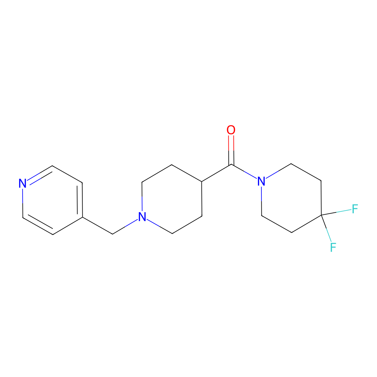4-{[4-(4,4-Difluoropiperidine-1-carbonyl)piperidin-1-yl]methyl}pyridine molecular structure, CAS 2741900-26-3