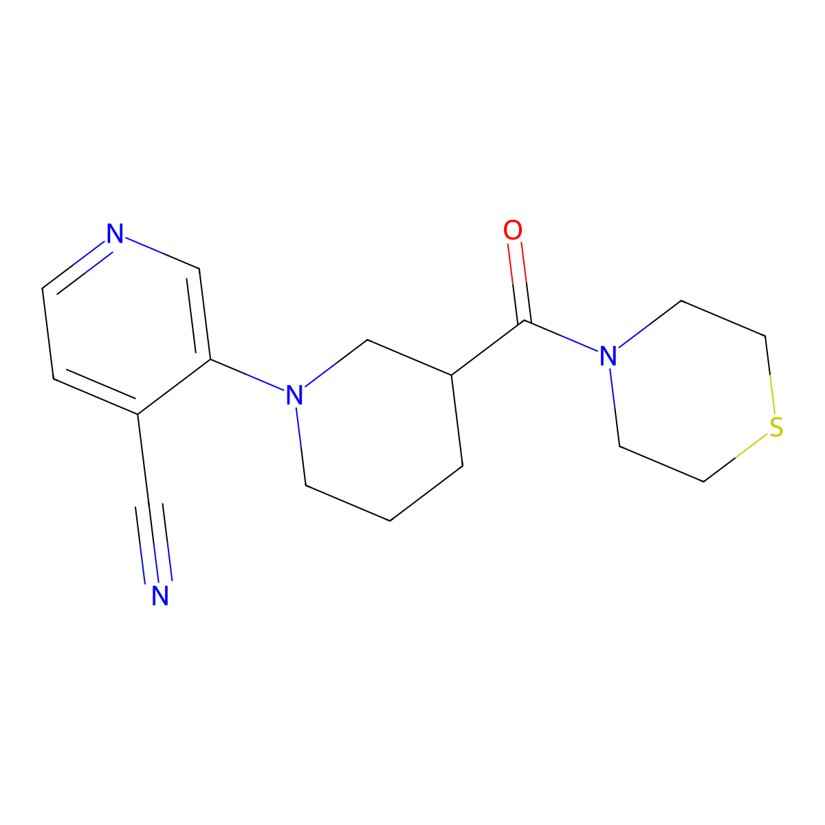 3-[3-(Thiomorpholine-4-carbonyl)piperidin-1-yl]pyridine-4-carbonitrile molecular structure, CAS 2741900-35-4