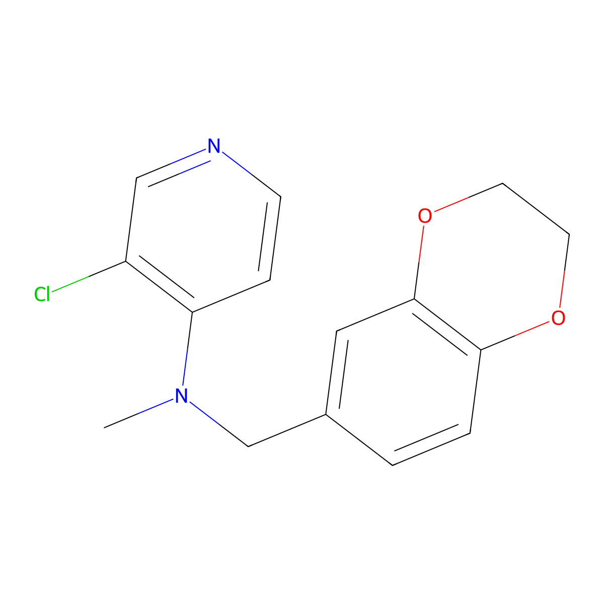 3-chloro-N-[(2,3-dihydro-1,4-benzodioxin-6-yl)methyl]-N-methylpyridin-4-amine molecular structure, CAS 2741900-52-5