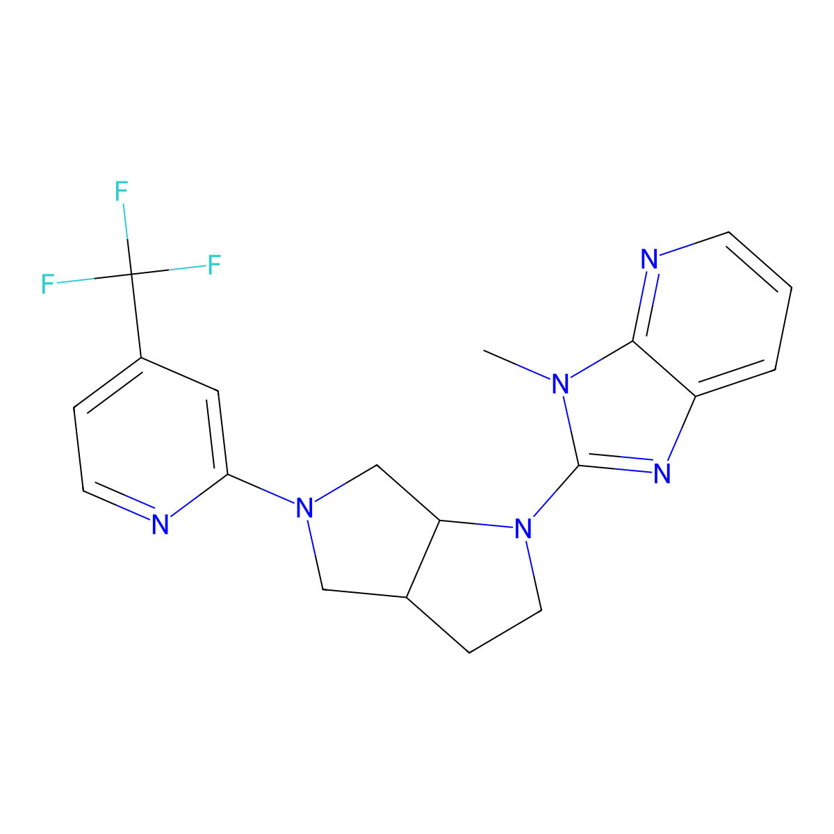 2-(1-{3-methyl-3H-imidazo[4,5-b]pyridin-2-yl}-octahydropyrrolo[2,3-c]pyrrol-5-yl)-4-(trifluoromethyl)pyridine molecular structure, CAS 2741900-59-2