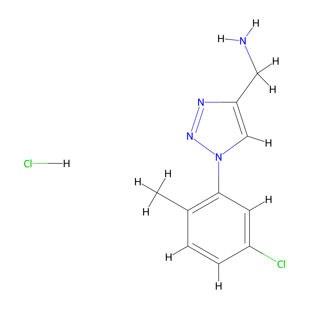 [1-(5-chloro-2-methylphenyl)-1H-1,2,3-triazol-4-yl]methanamine hydrochloride molecular structure, CAS 2741900-60-5