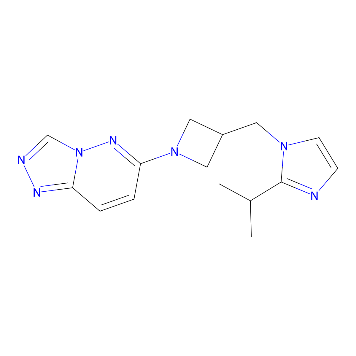 2-(propan-2-yl)-1-[(1-{[1,2,4]triazolo[4,3-b]pyridazin-6-yl}azetidin-3-yl)methyl]-1H-imidazole molecular structure, CAS 2741900-66-1