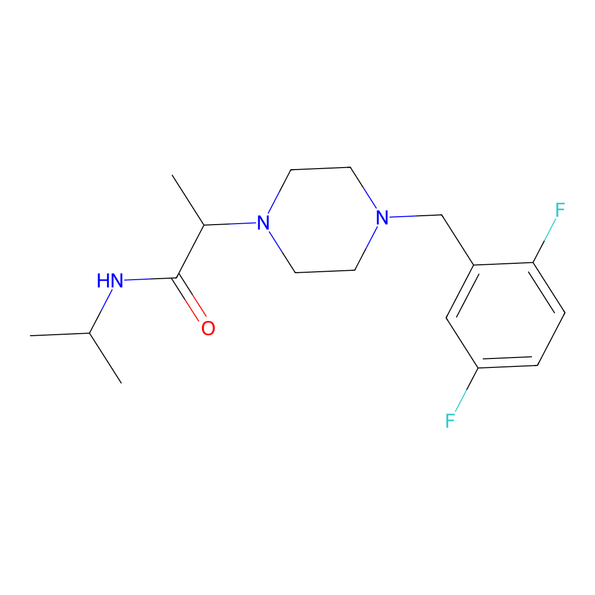 2-{4-[(2,5-difluorophenyl)methyl]piperazin-1-yl}-N-(propan-2-yl)propanamide molecular structure, CAS 2741900-67-2