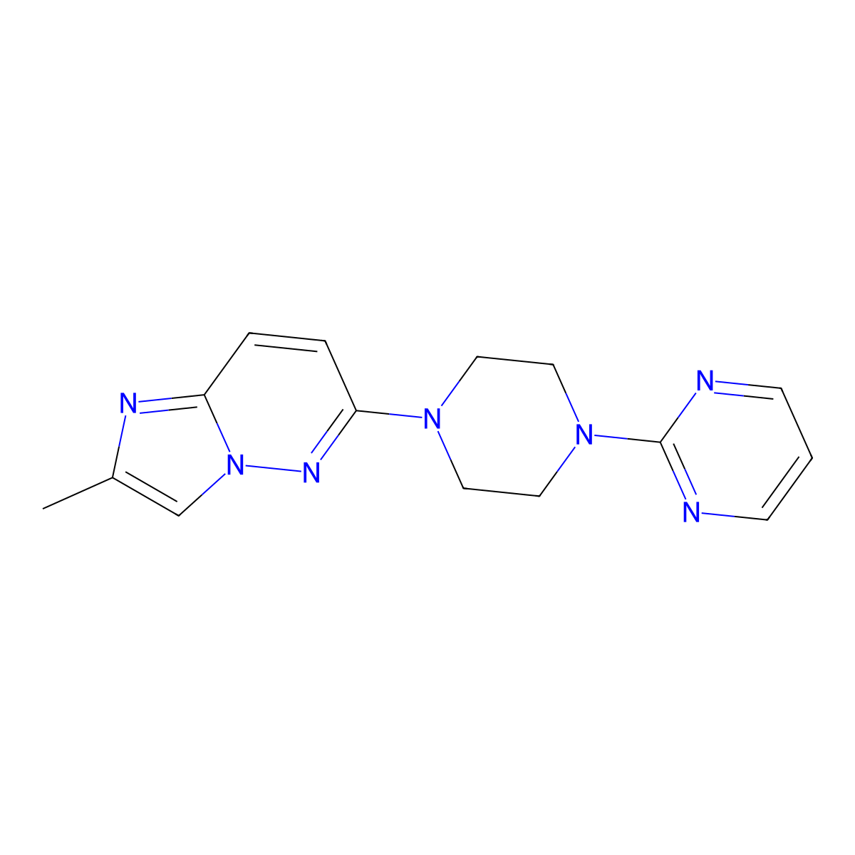 2-(4-{2-Methylimidazo[1,2-b]pyridazin-6-yl}piperazin-1-yl)pyrimidine molecular structure, CAS 2741900-73-0