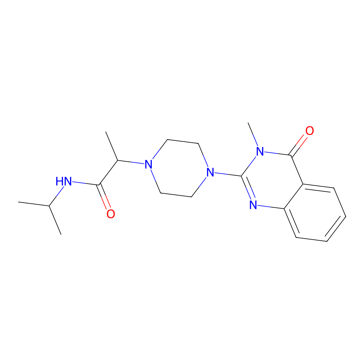 2-[4-(3-methyl-4-oxo-3,4-dihydroquinazolin-2-yl)piperazin-1-yl]-N-(propan-2-yl)propanamide molecular structure, CAS 2741900-77-4