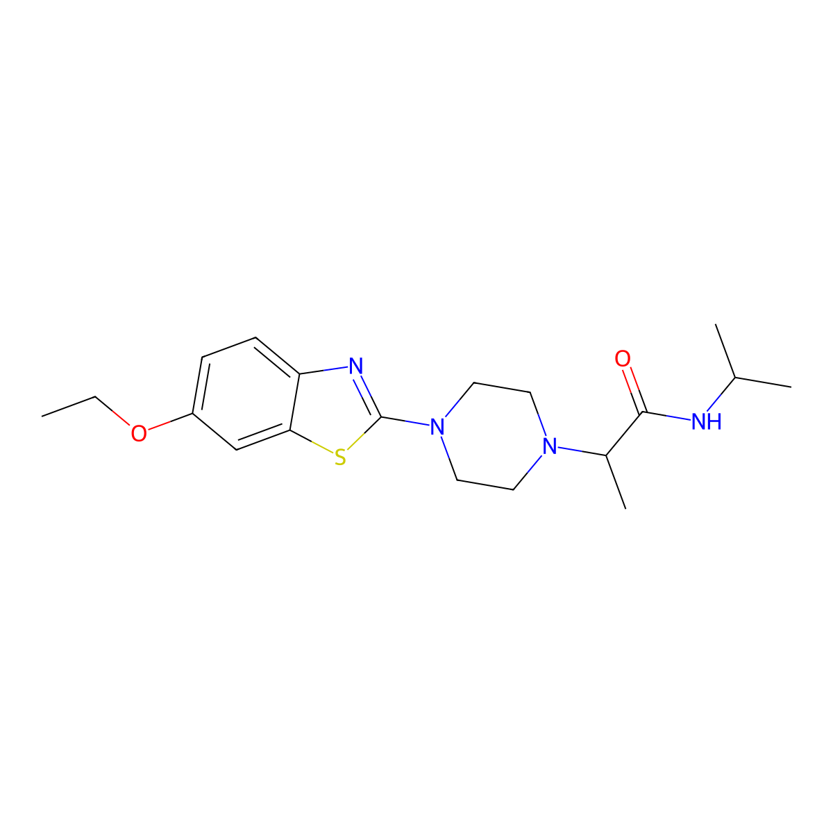 2-[4-(6-ethoxy-1,3-benzothiazol-2-yl)piperazin-1-yl]-N-(propan-2-yl)propanamide molecular structure, CAS 2741900-81-0