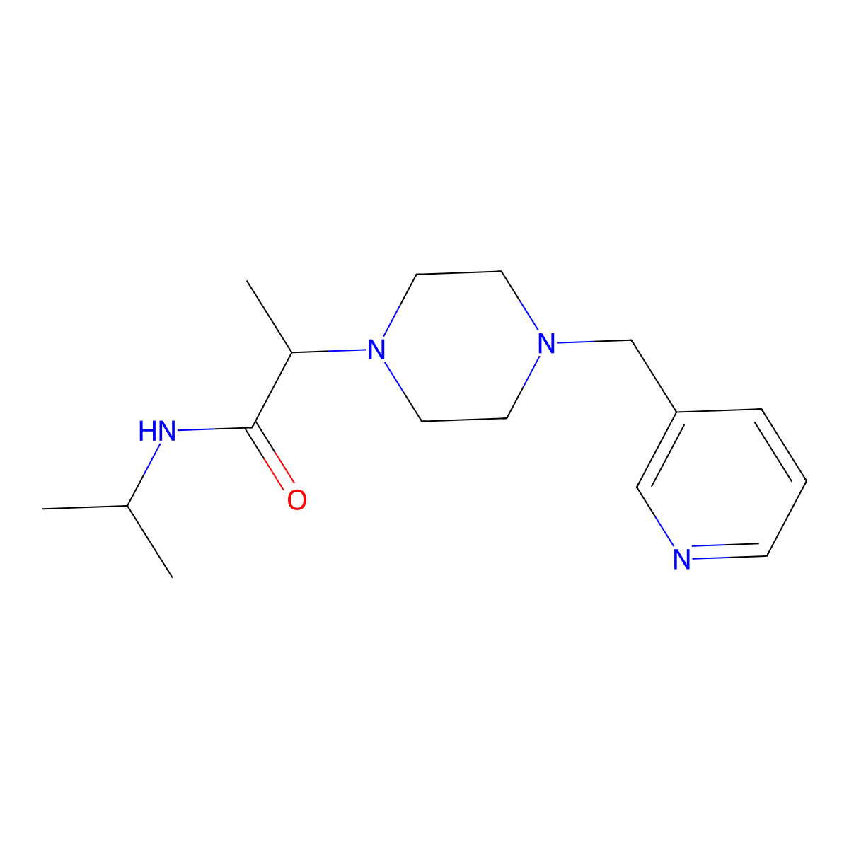 N-(propan-2-yl)-2-{4-[(pyridin-3-yl)methyl]piperazin-1-yl}propanamide molecular structure, CAS 2741900-95-6